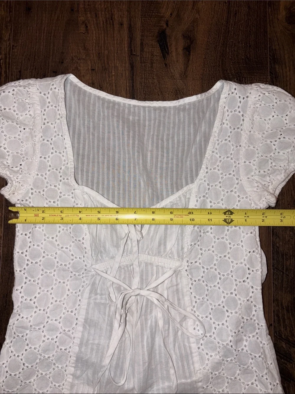 Banana Republic White Eyelet Lace Tie-Front Blouse